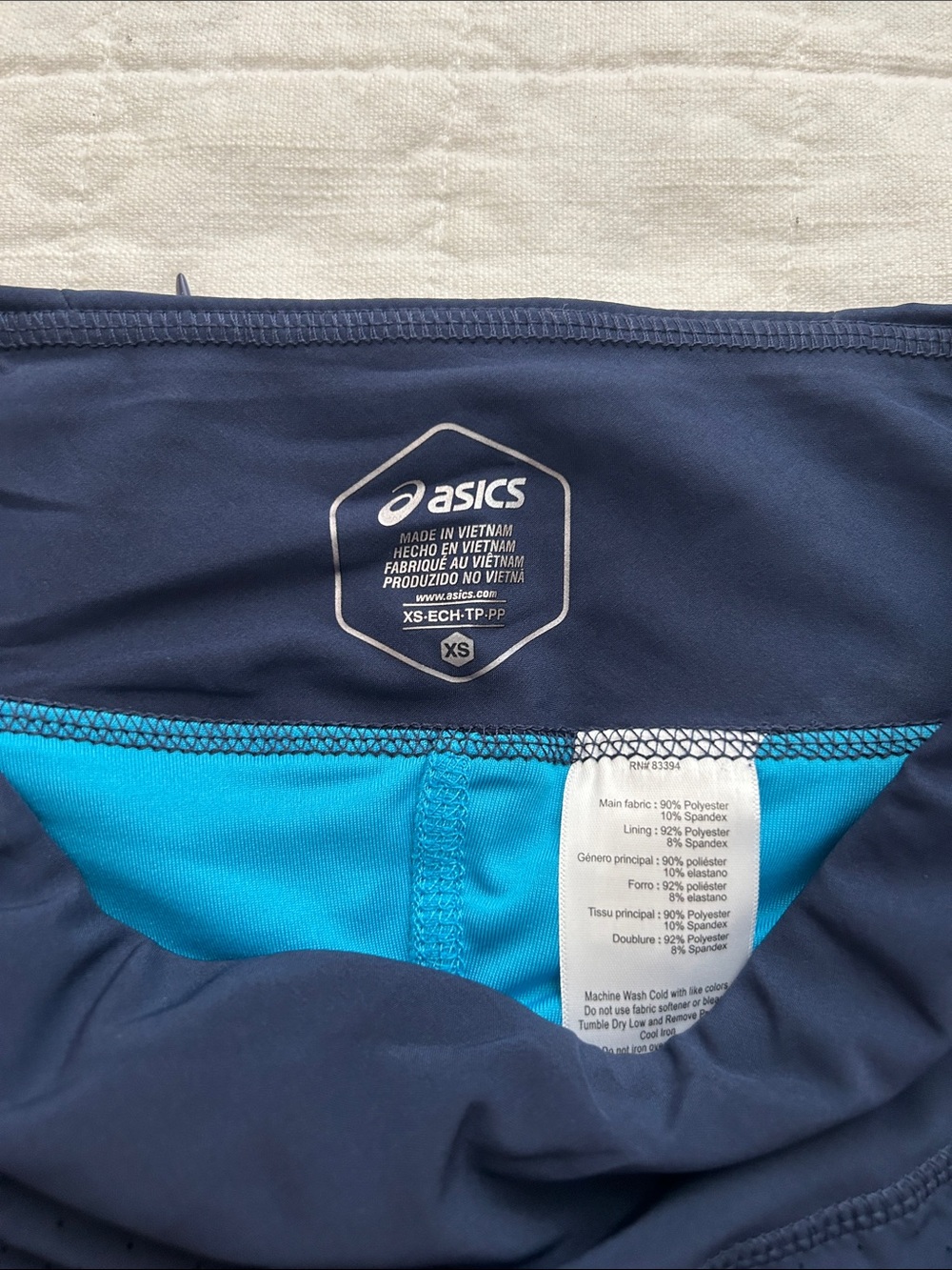 Asics Deep Navy Athletic Skort with Teal Logo - Picture 2 of 8